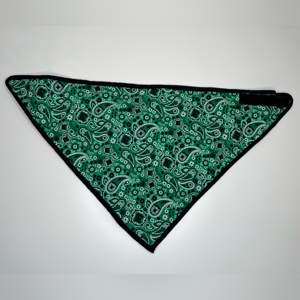 Green Paisley Dog Bandana